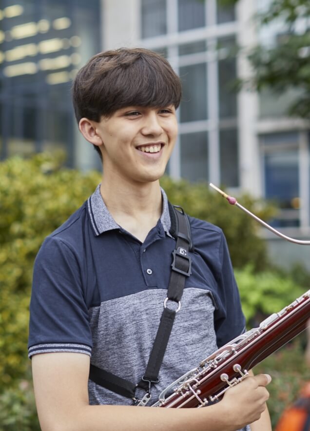 Teenage bassoon player with The National Youth Orchestra